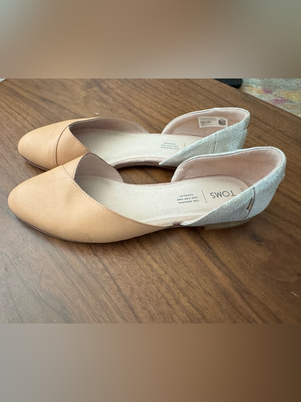 Toms D'Orsay Flats in Nude and Gold